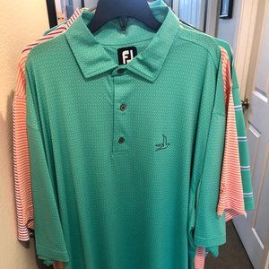 FootJoy Performance Golf Shirt, XXL, green with print